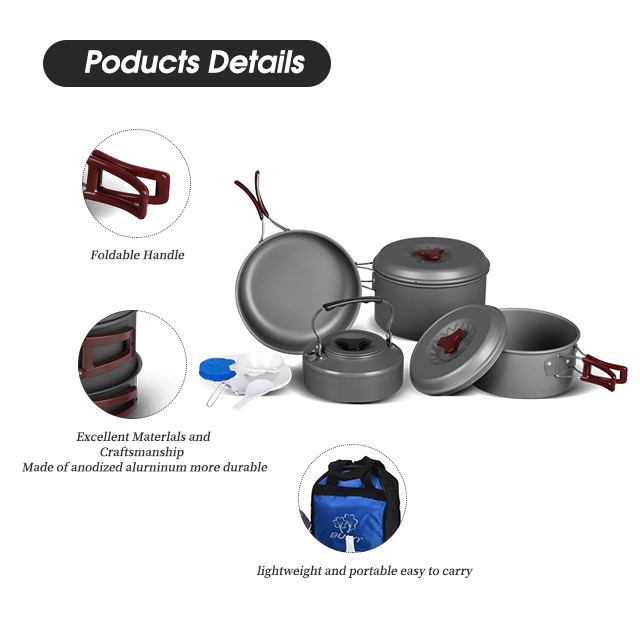 Conjunto de panelas ultraleves para acampamento de escalada