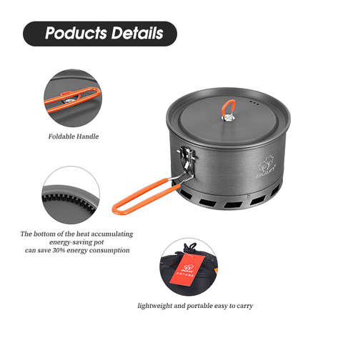 Conjunto de panelas de acampamento