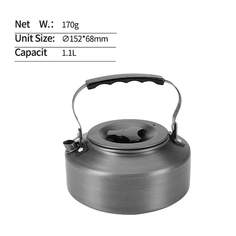 Conjunto de panelas de acampamento de duas xícaras de alumínio para pesca 