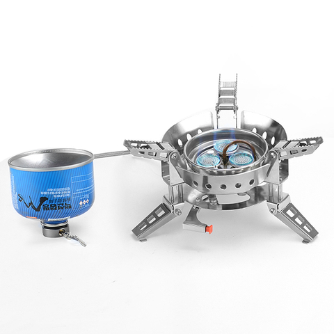 Fogão a gás de acampamento de mesa grande com proteção 