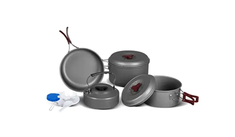 Conjuntos de panelas de acampamento de alumínio: soluções leves para todos os campistas